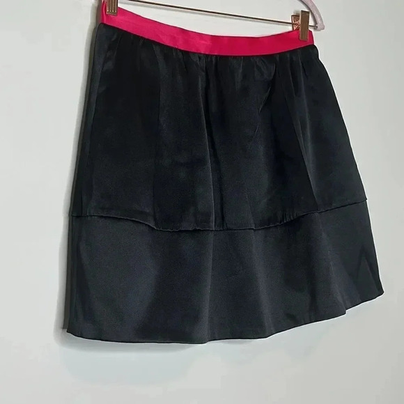 H&M Conscious Collection Black With Pink Trim Satin Skirt - Picture 3 of 9